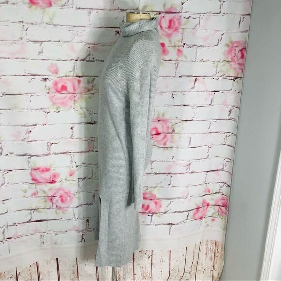 🔥5 for $25🔥 ABOUND NWOT Ribbed Mock Neck Midi Dress In Grey Light Heather - Picture 6 of 12
